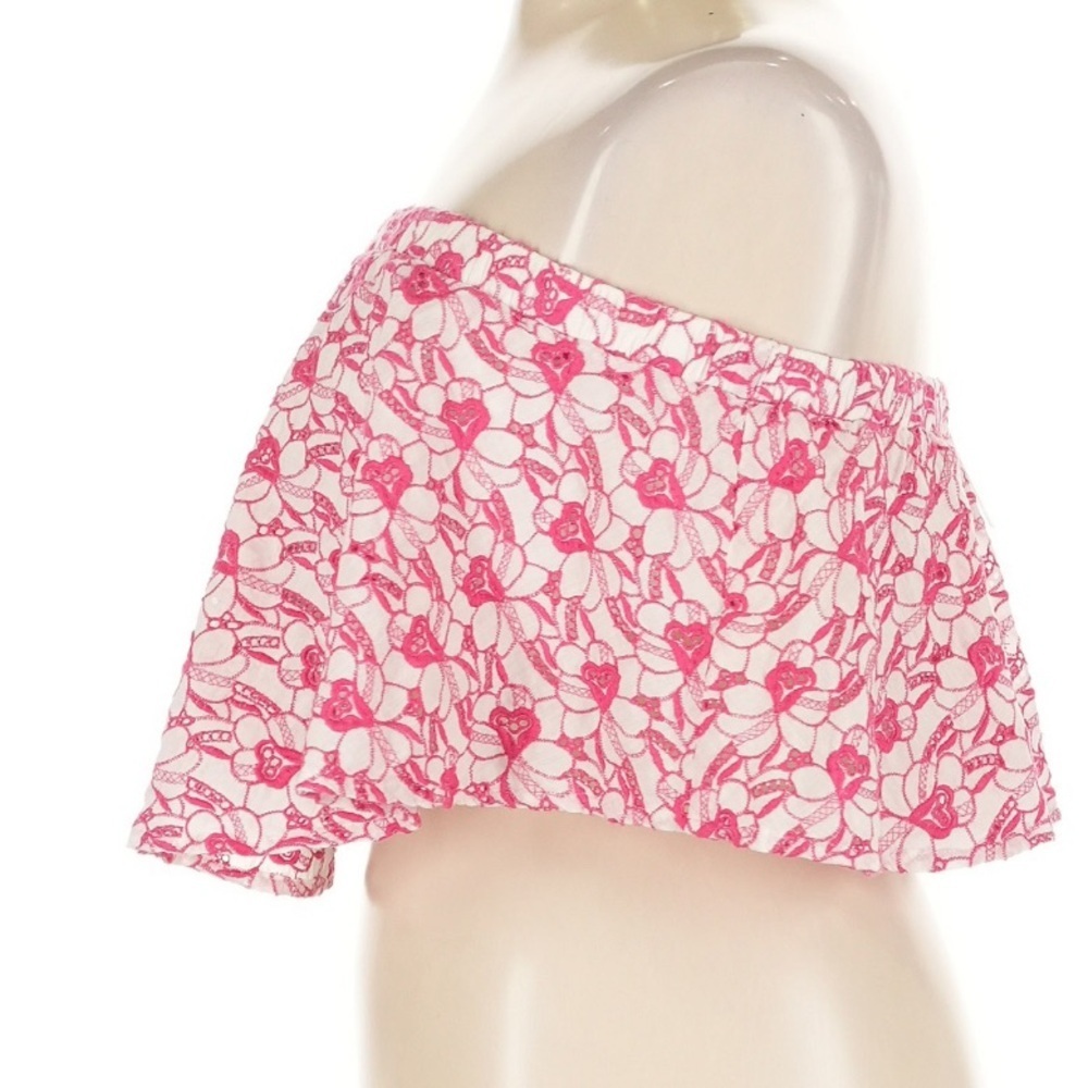 Anthropologie Porridge Pink Floral Embroidered Strapless Crop Top NEW Women’s 1X - Picture 5 of 10